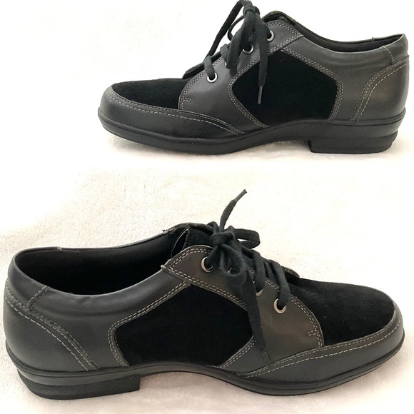 Black David Tate Leather Suede  Women's Helen Walking Oxfords Size 11 - Picture 2 of 16